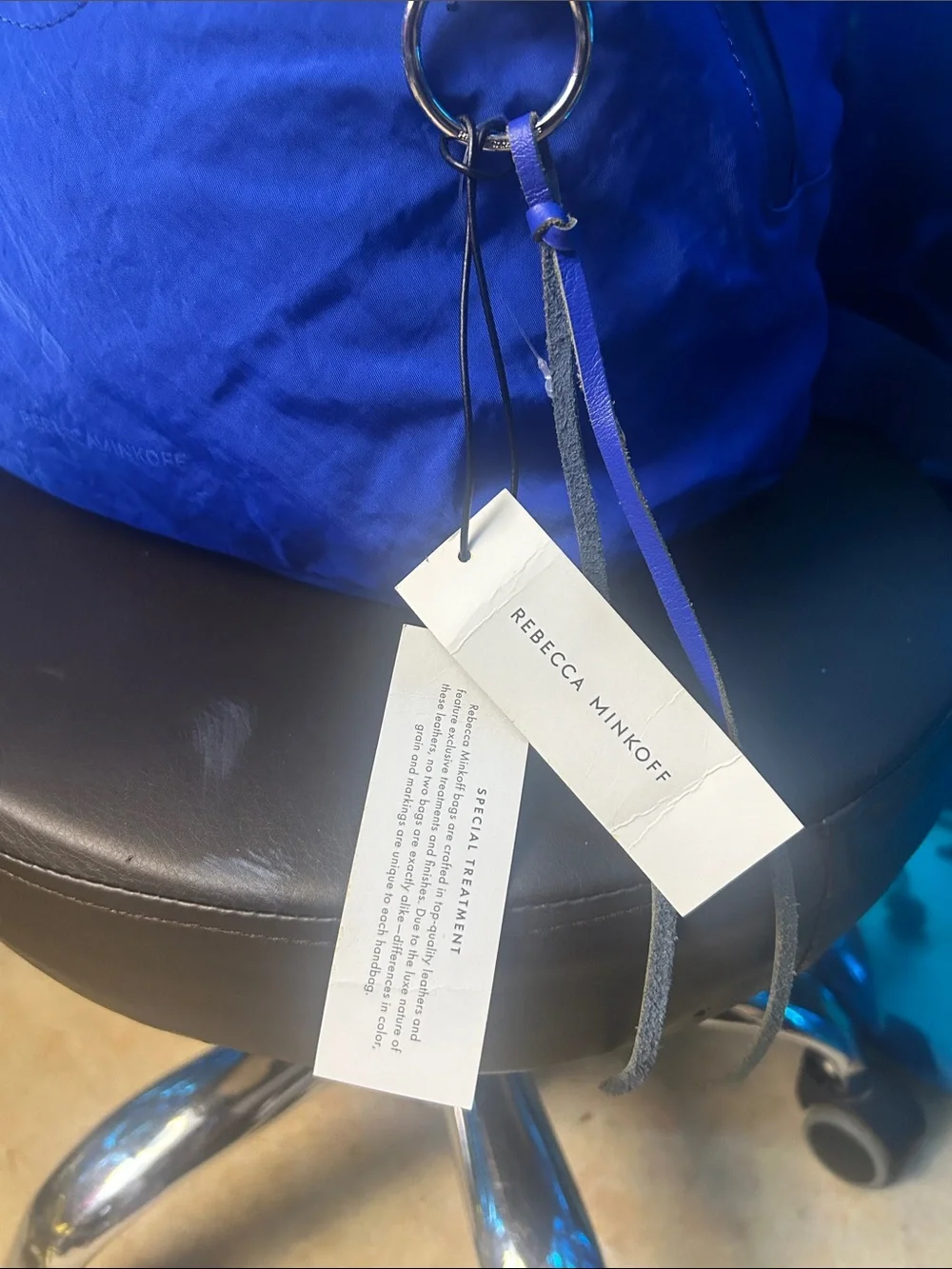 Rebecca Minkoff cobalt blue shoulder bag with ring detail